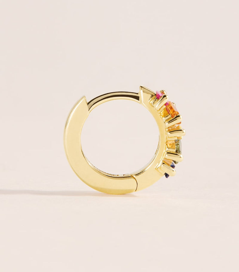 Suzanne Kalan rainbow sapphire bold huggie earrings, UK version