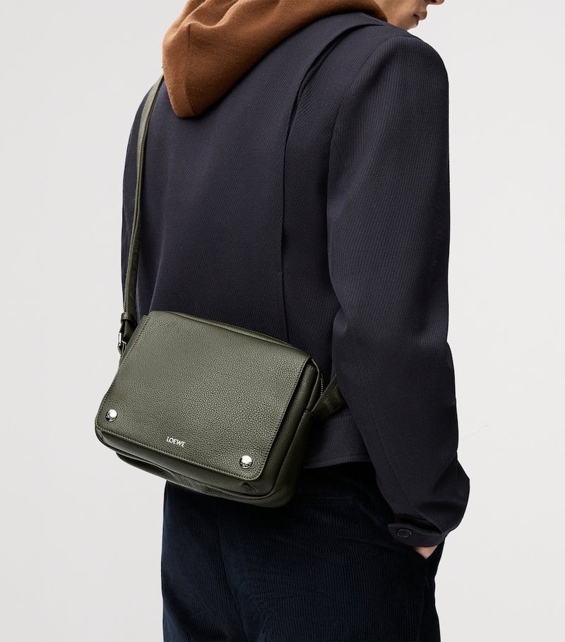 LOEWE Pebble grained leather messenger bag (British brand)