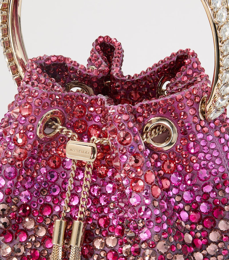 Jimmy Choo Bon Bon top-handle bag with crystal embellishment, imported from the UK