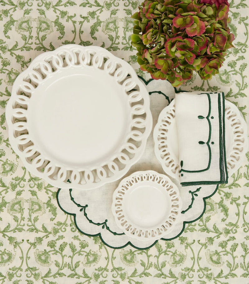 Maison Margaux Green Vine tablecloth 150cm x 300cm, imported from the UK