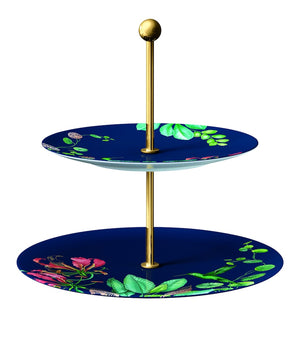 Tray Stand with Tropical Bird and Botanical Design