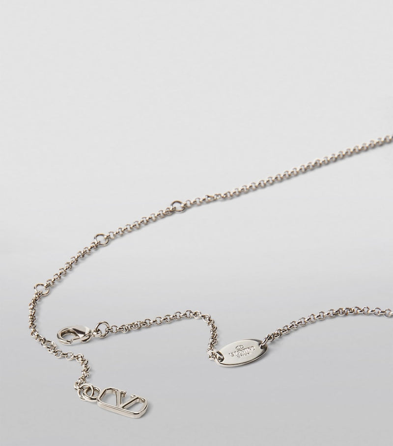 Valentino Garavani crystal VLogo necklace - British product
