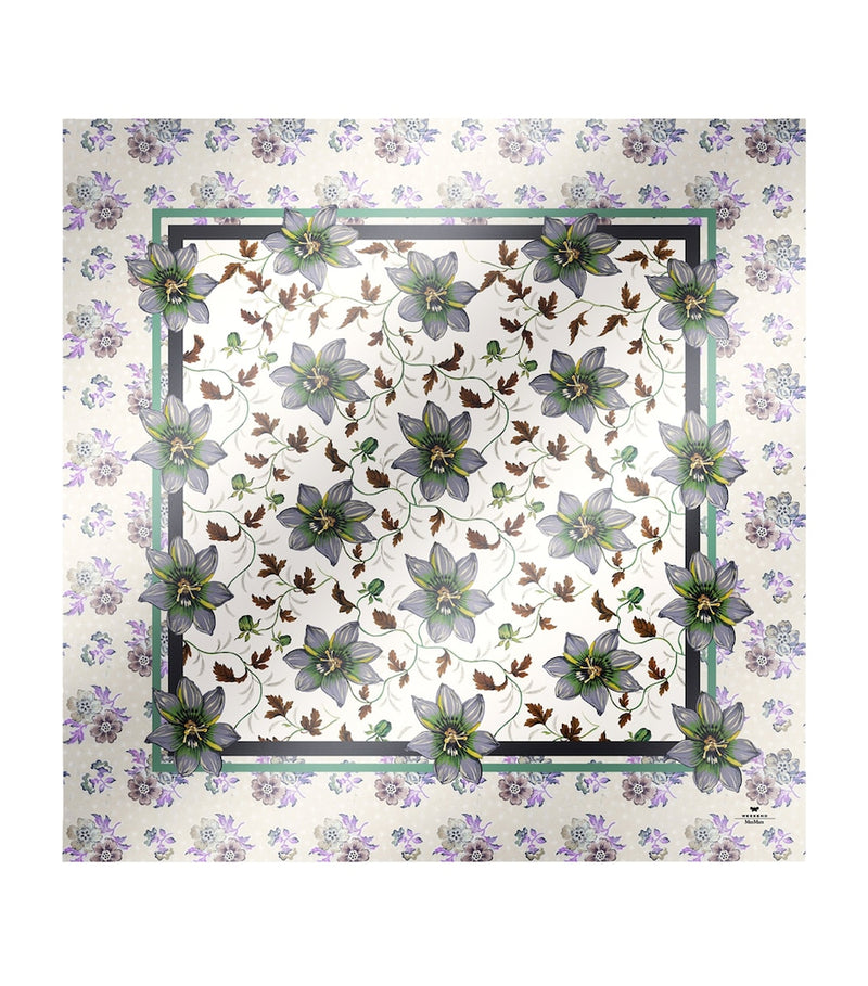 Weekend Max Mara silk twill floral scarf 90cm, imported from the UK