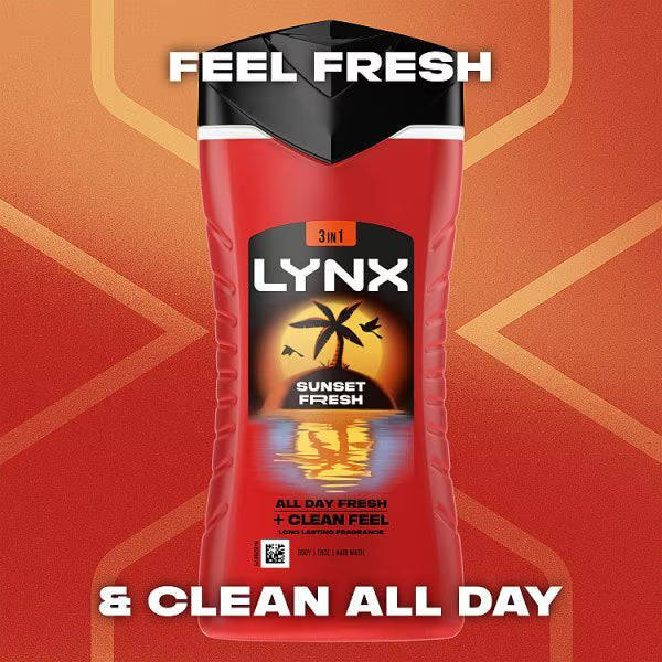 Lynx Body Wash Sunset Fresh 225ml, UK version