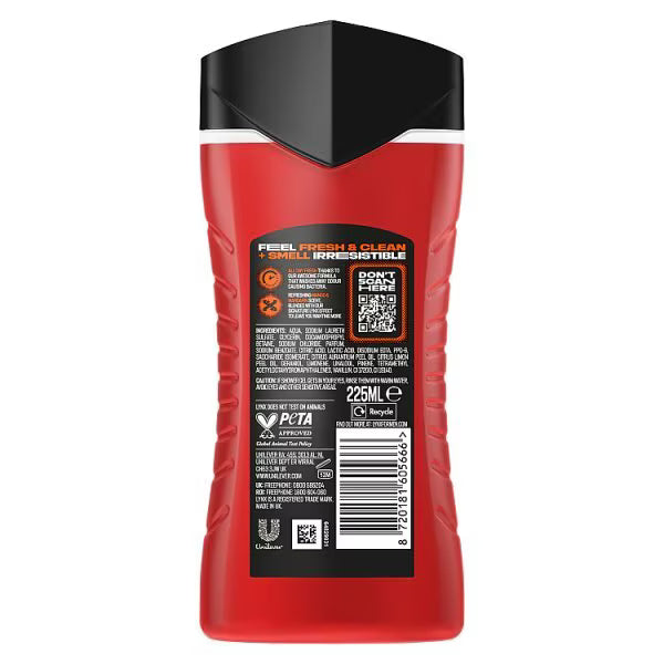 Lynx Body Wash Sunset Fresh 225ml, UK version