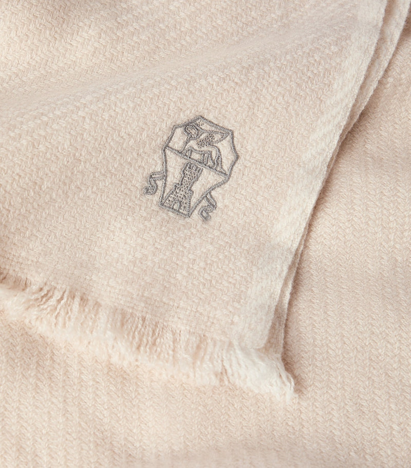 Brunello Cucinelli cashmere embroidered scarf 48x170cm - British product