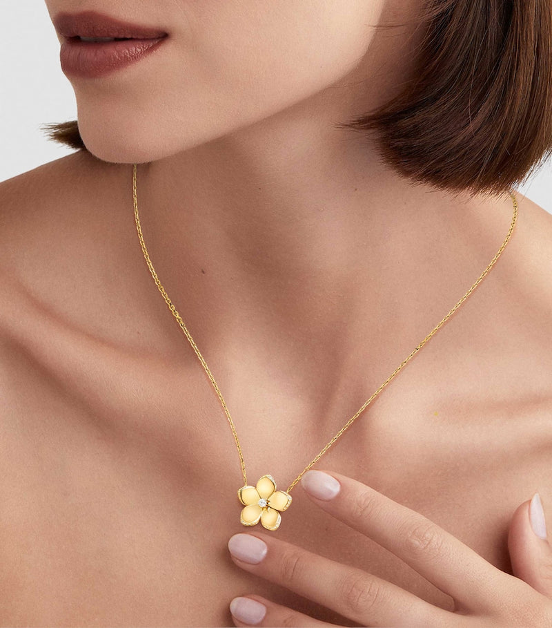 Graff Wild Flower yellow gold diamond pendant, imported from the UK