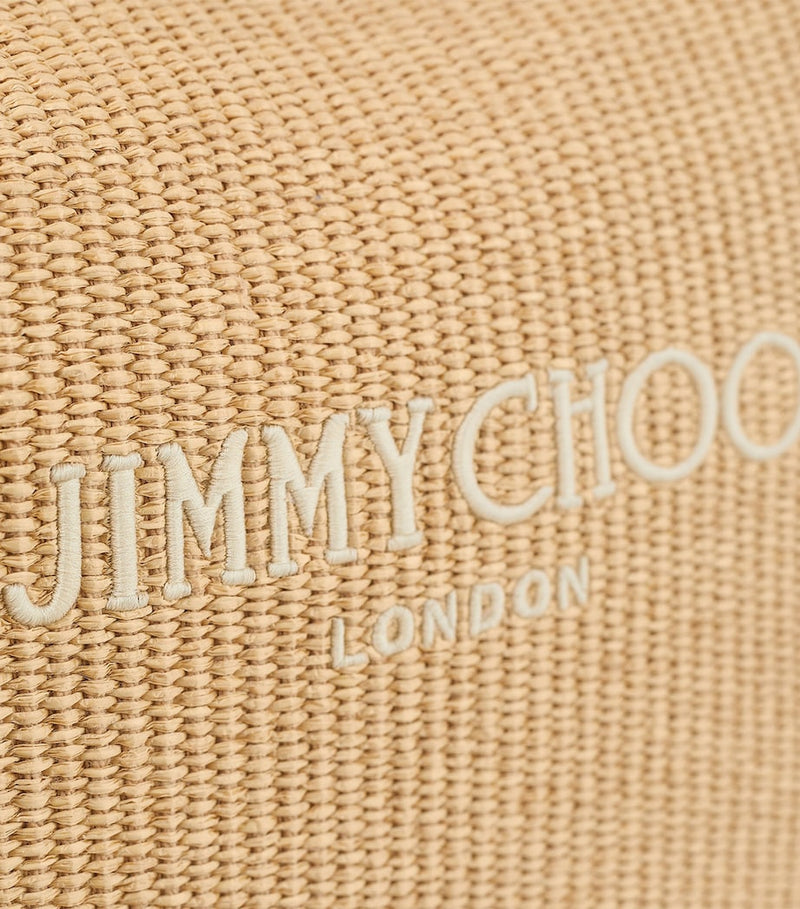 Jimmy Choo raffia beach diamond shoulder bag, imported from the UK