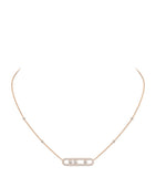 Messika Move Classique pink gold diamond pavé necklace 0.70ct - British product