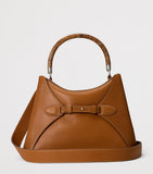 Ralph Lauren calfskin top-handle bag with wood detailing - British product