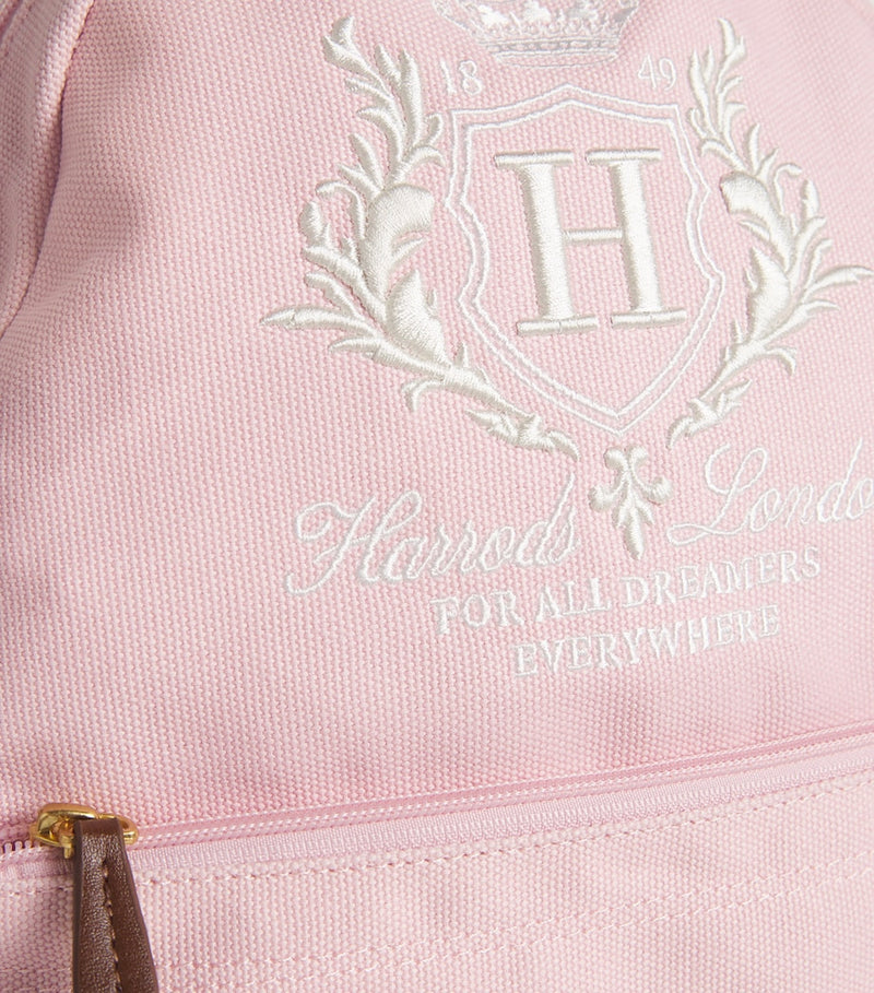 Harrods cotton embroidered emblem backpack, UK version