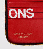 Comme des Garçons extra large logo zipped wallet, UK version