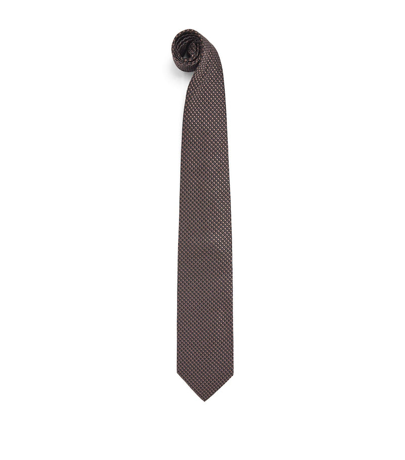 Pal Zileri silk geometric jacquard tie 8cm (British brand)