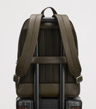 Carl Friedrik Ayrton grained leather backpack (British brand)