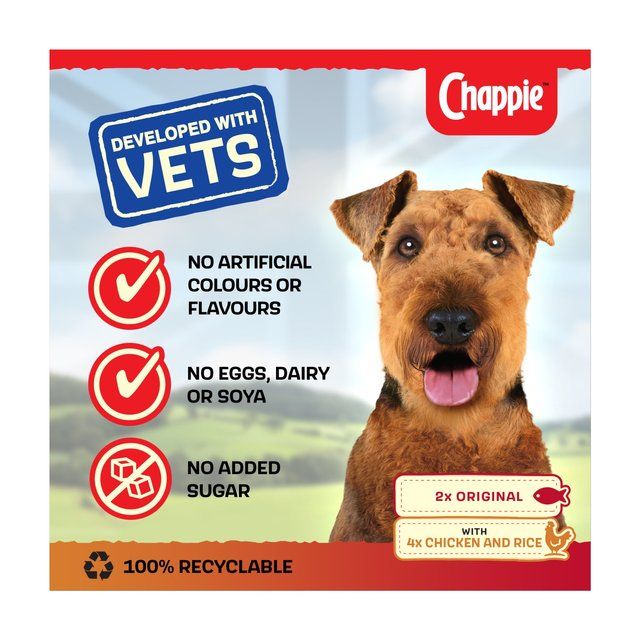 Chappie Adult Wet Dog Food Tins Favourites in Loaf 6 x 412g