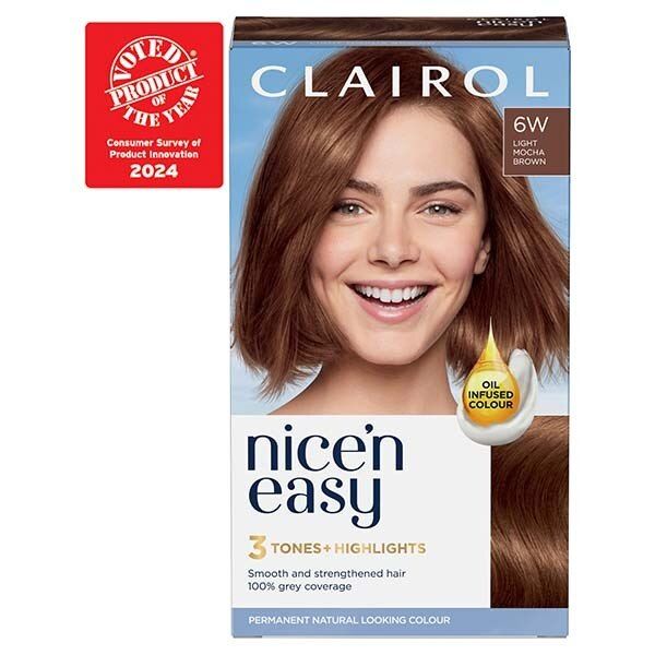 Clairol Nice'n Easy Hair Dye SB1 Ultra Light Beach Blonde 6W Light Mocha Brown