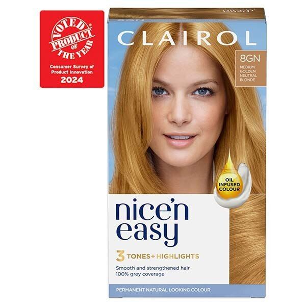 Clairol Nice'n Easy Hair Dye SB1 Ultra Light Beach Blonde 8GN Medium Golden Natural Blonde