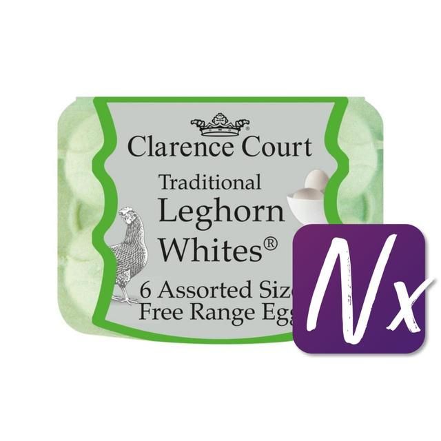 Clarence Court Leghorn Free Range White Assorted Eggs 6 per pack
