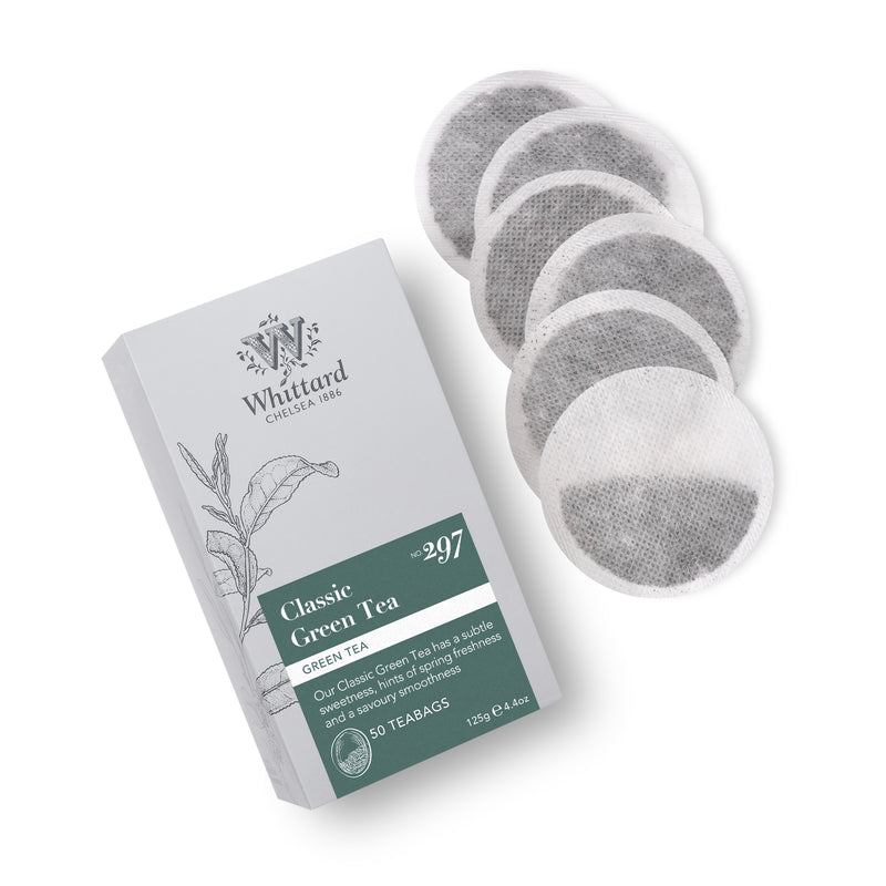 Whittard Classic Green Tea 50 traditional teabags, imported from the UK