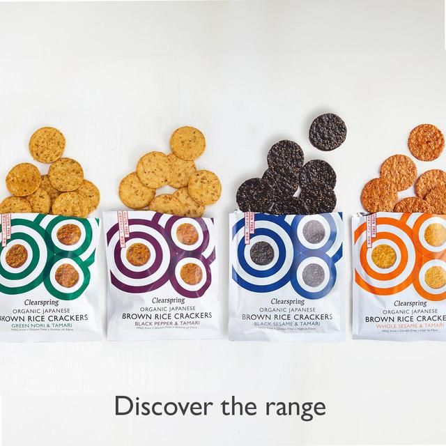 Clearspring Organic Japanese Brown Rice Crackers - Black Pepper & Tamari 40g