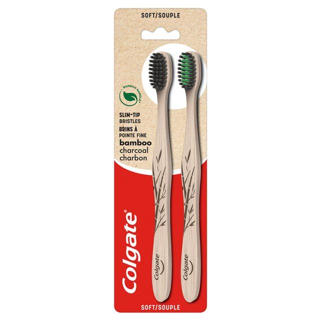 Colgate Bamboo Charcoal Soft Toothbrush 2 per pack