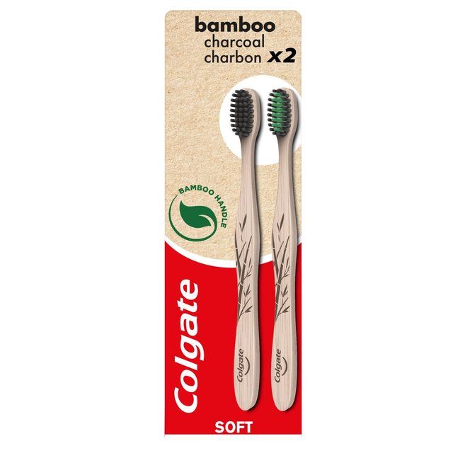 Colgate Bamboo Charcoal Soft Toothbrush 2 per pack