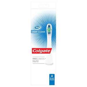 Colgate ProClinical 360 Deep Clean Electric Toothbrush Refill Heads 4 per pack