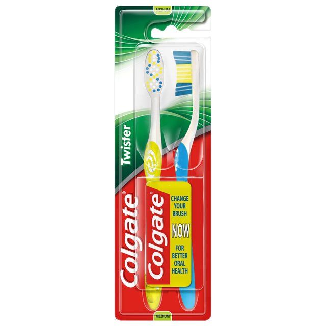 Colgate Twister Fresh Medium Toothbrush Twin Pack 2 per pack