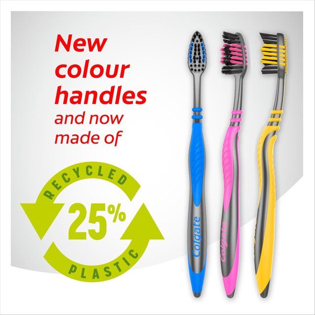 Colgate ZigZag Black Medium Toothbrush 3 per pack