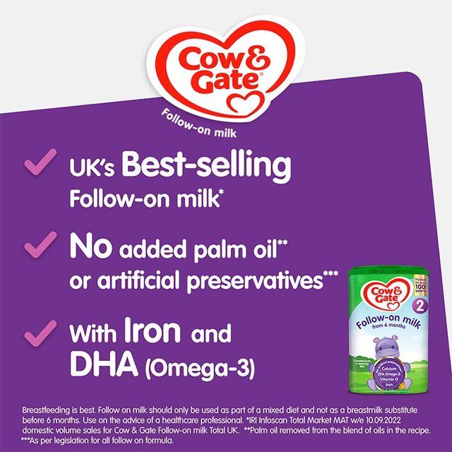 Cow & Gate 2 Follow On Baby Milk Formula Powder 6-12 Months    800g