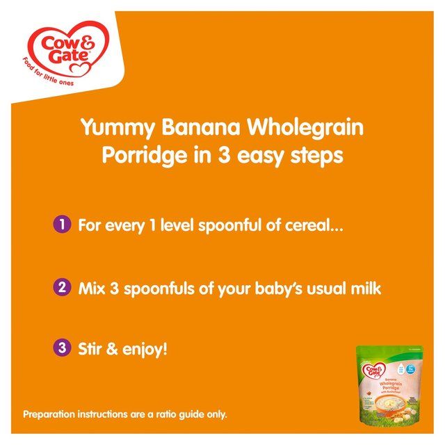Cow & Gate Banana Wholegrain Porridge Baby Cereal 200g