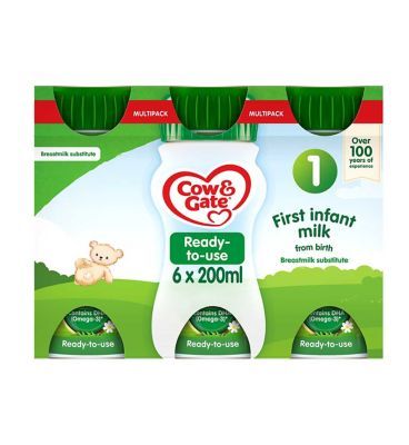 Cow & Gate First Infant Milk 6 x 200ml