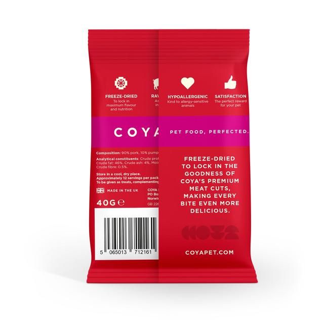 COYA Freeze-Dried Raw Adult Dog Treats Pork 40g