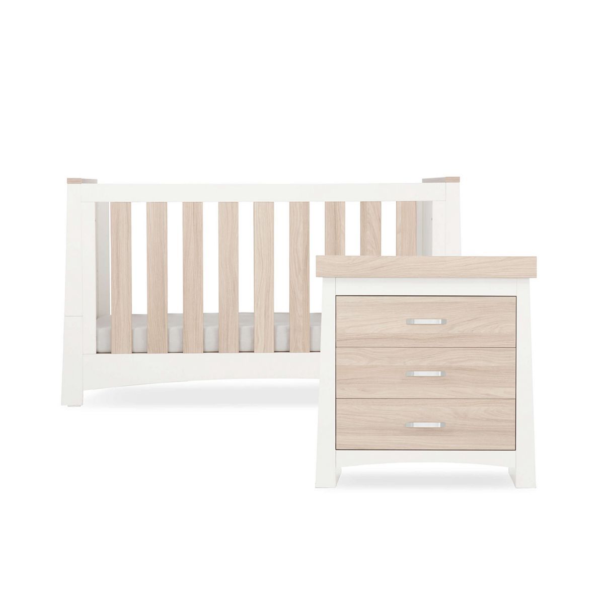 CuddleCo Ada 2 Piece Nursery Furniture Set – White and Ash