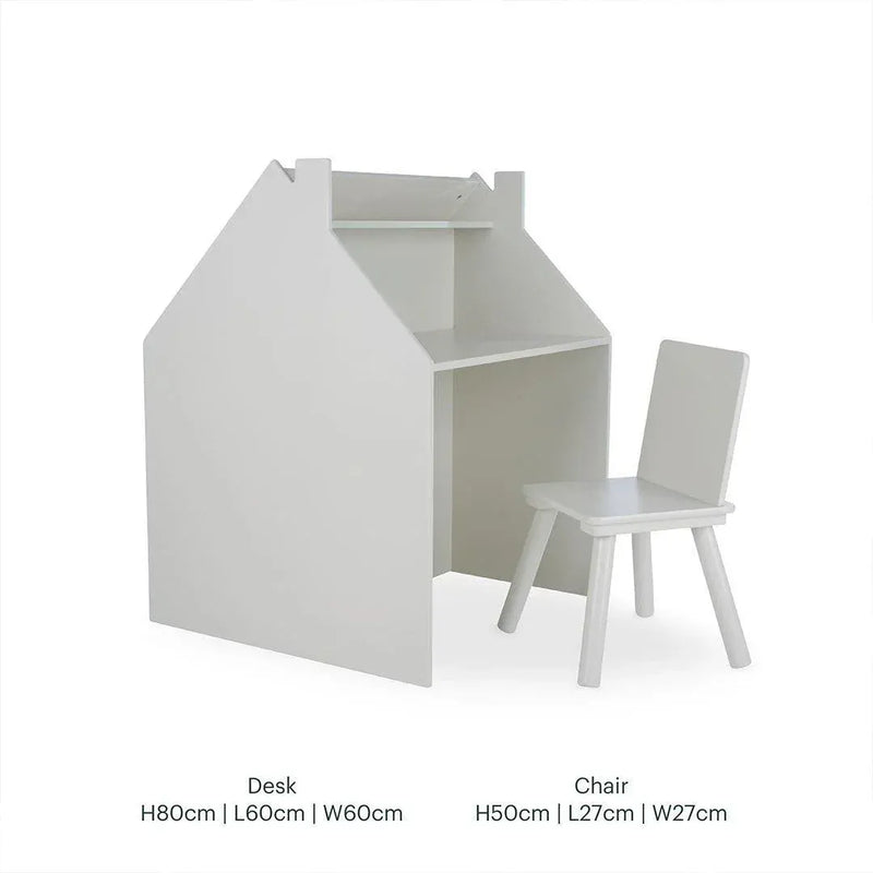 CuddleCo Play House kids desk and chalkboard easel, Pebble (British brand)