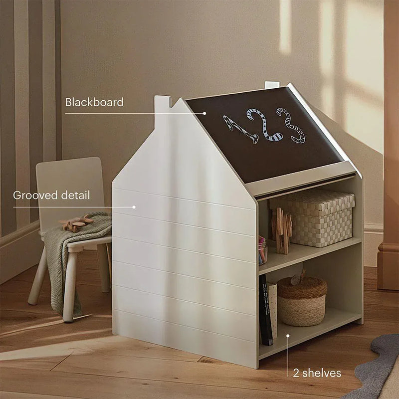 CuddleCo Play House kids desk and chalkboard easel, Pebble (British brand)