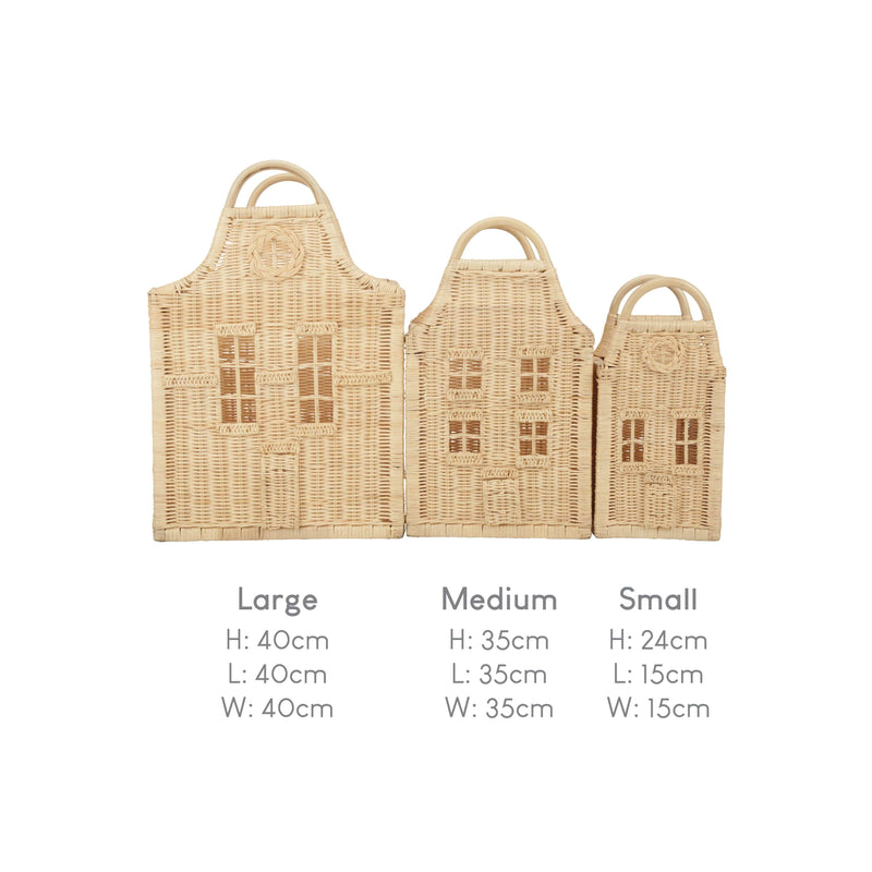 Cuddleco Dutch House rattan storage baskets set of three (British brand)