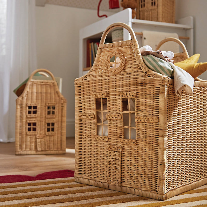 Cuddleco Dutch House rattan storage baskets set of three (British brand)
