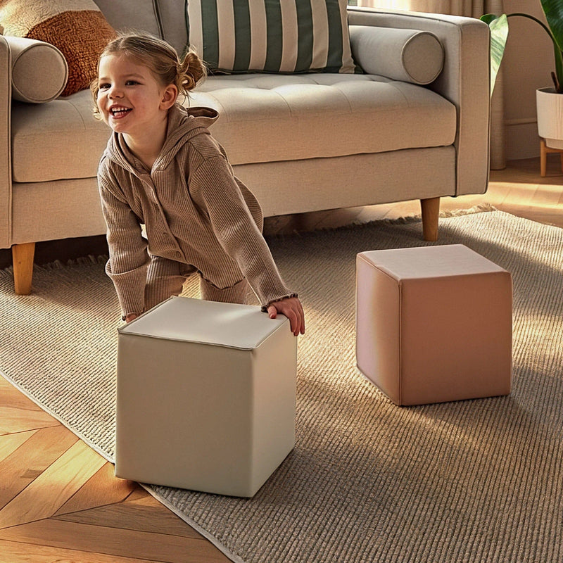 CuddleCo soft play cubes 2-piece in Tuscany and Pebble, UK version