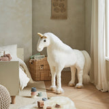 Cuddleco gold dust standing unicorn plush toy, imported from the UK