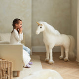 Cuddleco gold dust standing unicorn plush toy, imported from the UK