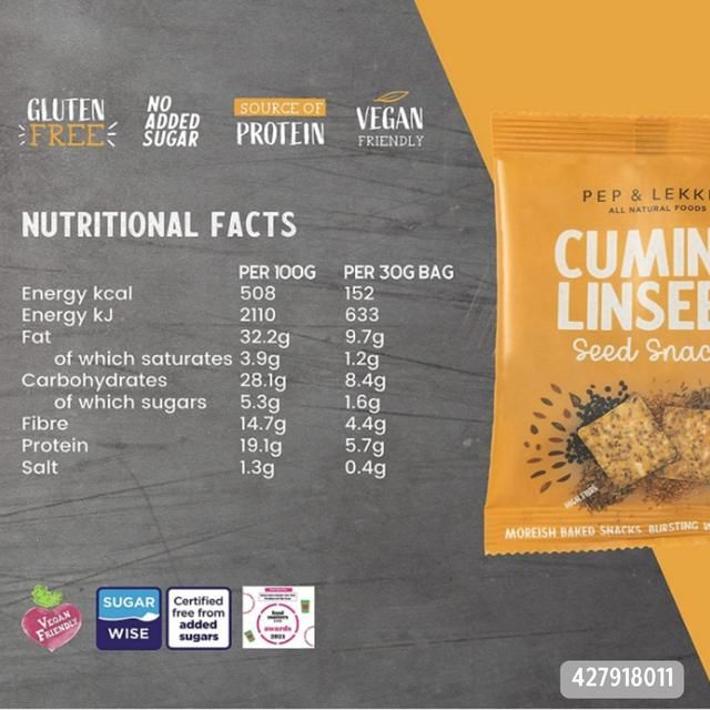 Cumin Baked Seed Prebiotic Snack Bite 30g