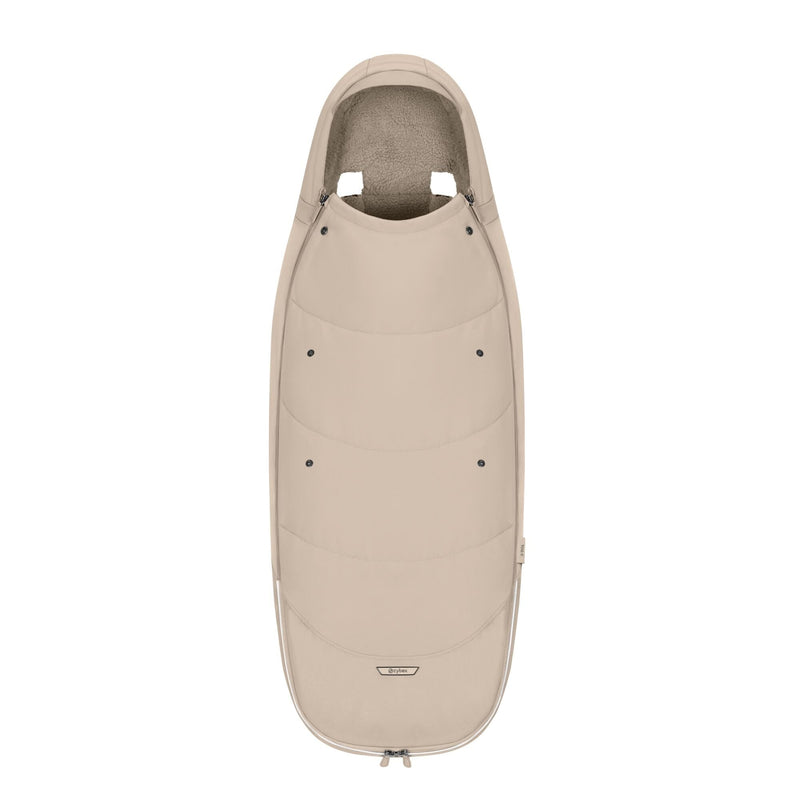 Cybex Platinum footmuff in Cozy Beige, imported from the UK