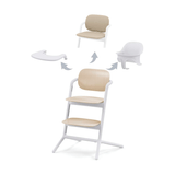 Cybex Lemo highchair with comfort inlay Sand White, imported from the UK