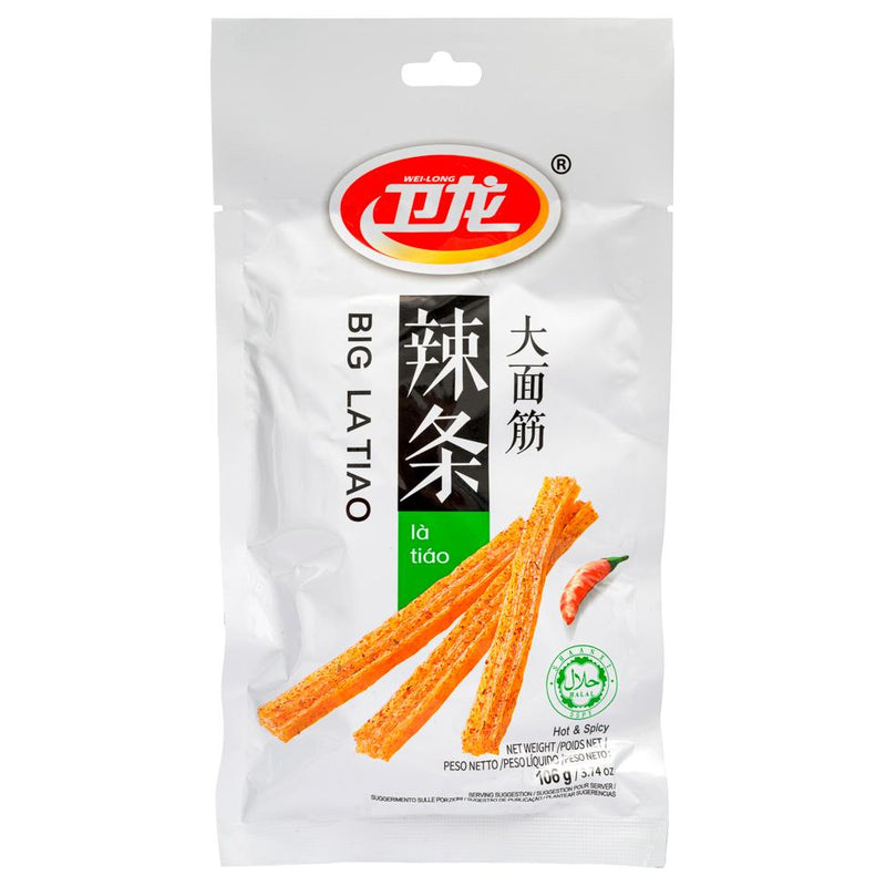 Weilong big latiao gluten strips hot flavour (British brand)