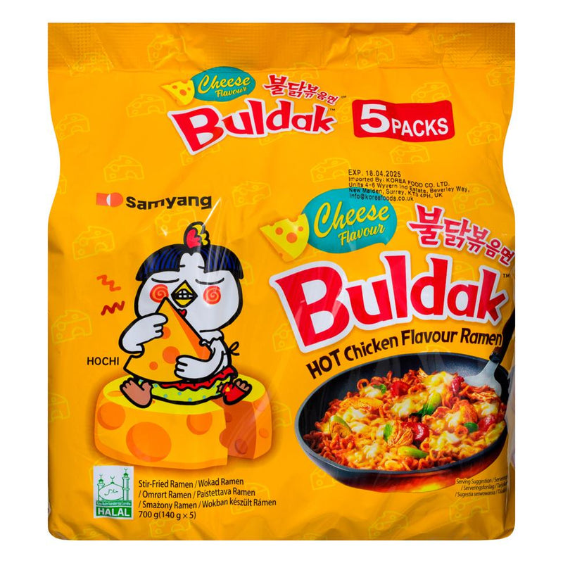 Samyang Buldak cheese ramen multipack, imported from the UK