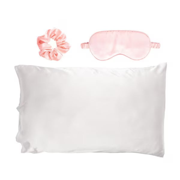 Brushworks Satin Sleep Set with pillowcase and eye mask - British product