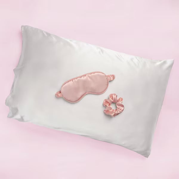 Brushworks Satin Sleep Set with pillowcase and eye mask - British product
