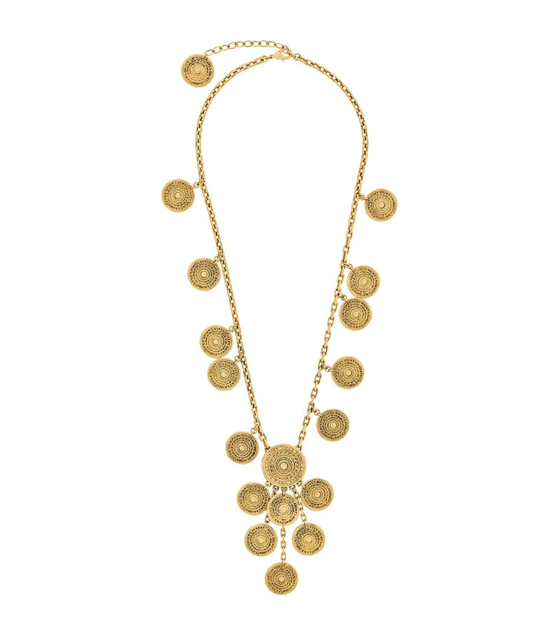 Saint Laurent gold-tone chain necklace with medallions - British product