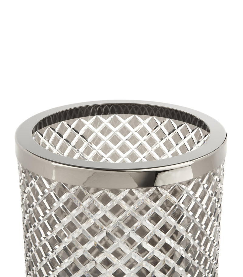 Bevelled Crystal Open Bin with Chrome Plated Rim